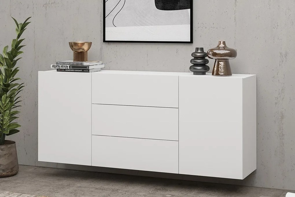 Komoda Avernic Typ 26 (biela + dub wotan). Akcia -18%. Vlastná spoľahlivá doprava až k Vám domov. 1042052