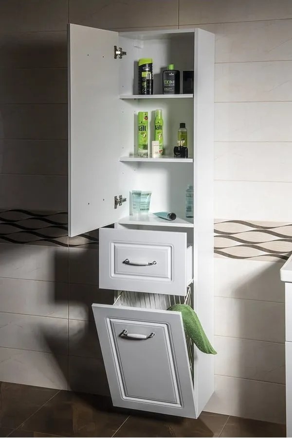 Biela kúpeľňová skrinka 40x184 cm Favolo – Sapho