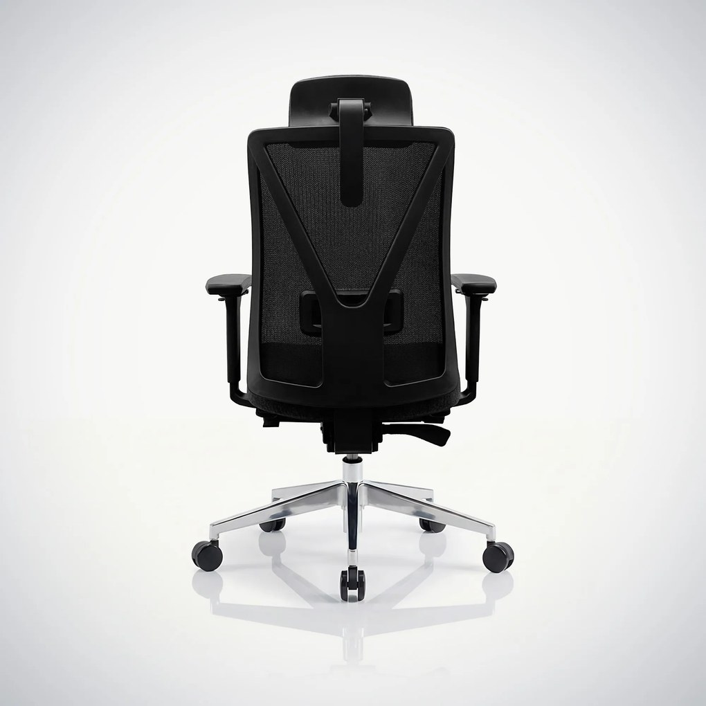 Ergonomická otočná kancelárska stolička so sieťovaným operadlom, čierna: VECTOR