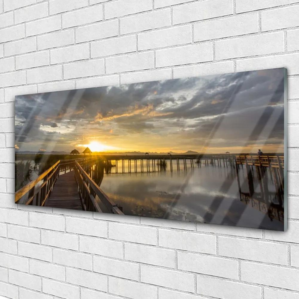 Obraz na akrylátovom skle Most more architektúra 125x50 cm