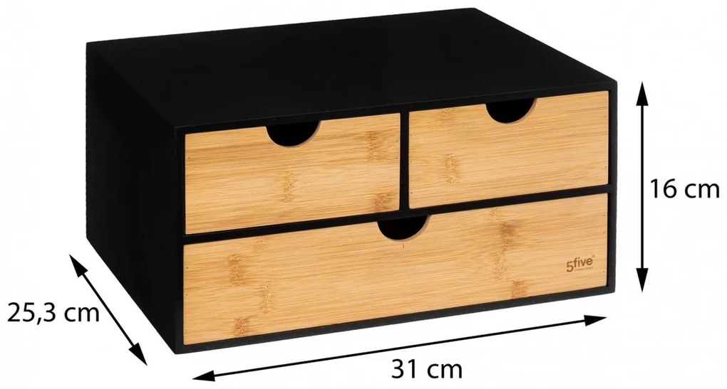 Organizér Practicality 3 šuplíky bambusový