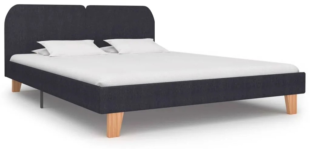 vidaXL Rám postele tmavosivý 160x200 cm látkový