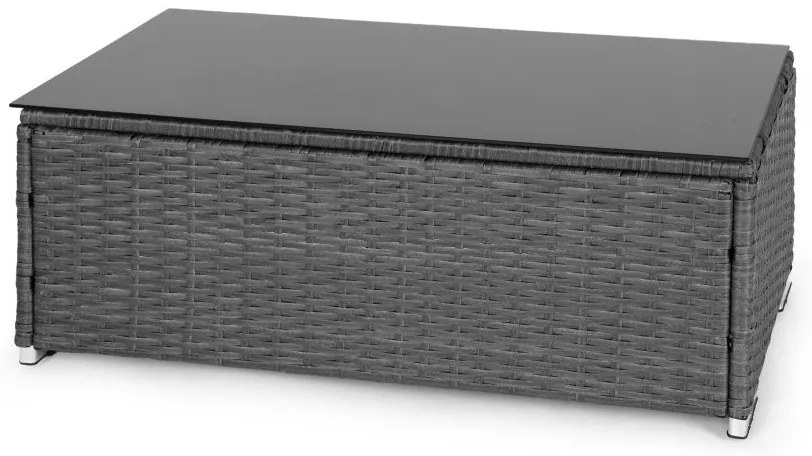 ZÁHRADNÝ SET ADRINA ŠEDÝ POHOVKA + TABURET + STÔL