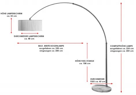 Stojaca lampa 20140 Oblúková Biela  - Komfort-nábytok