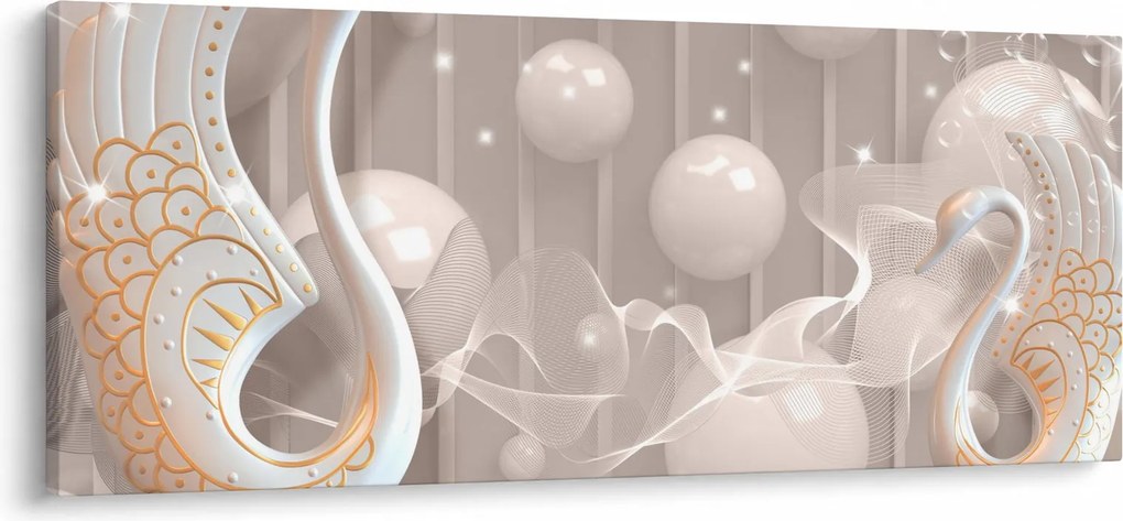 Obraz - Zakliate labute (120x50 cm)