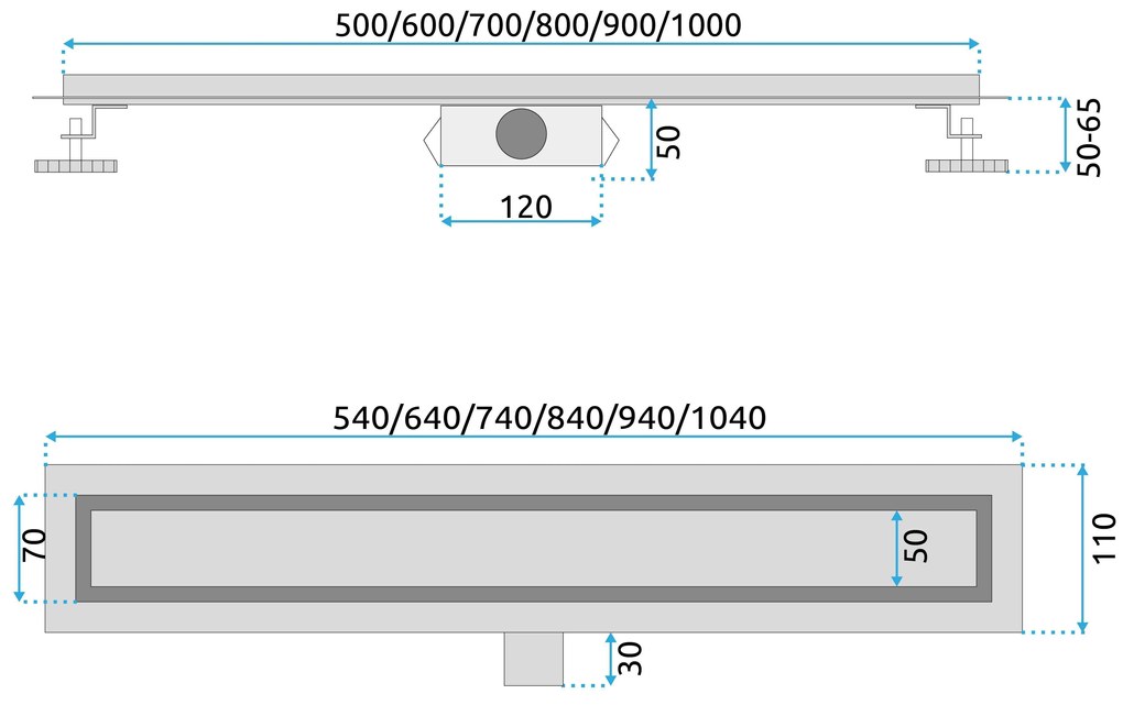 Rea Neox, odtokový žľab 2v1 s možnosťou vložiť dlažbu, 90cm, zlatá matná, REA-G4895