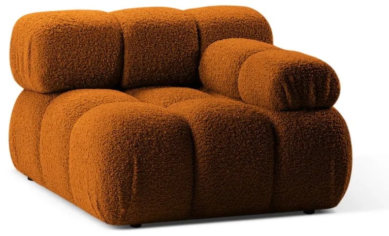 Oranžový modul pohovky z textílie bouclé (pravý roh) Bellis – Micadoni Home