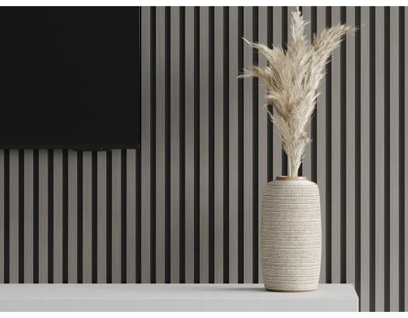 Mexen Lam-B, akustické stenové lamely 275 × 30 cm, HDF doska 4 mm, technická dyha, dub oceľový, S100-275307-3015-006