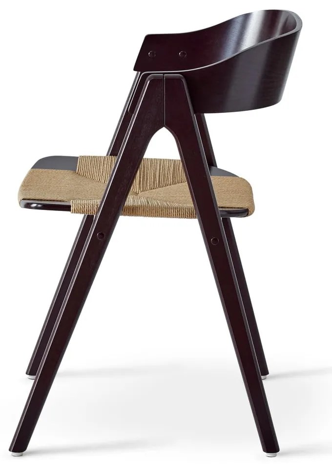 Čierna jedálenská stolička z bukového dreva s ratanovým sedákom Findahl by Hammel Mette