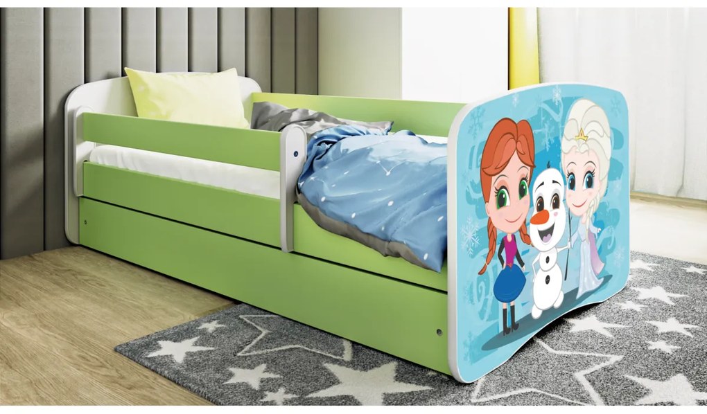 Detská posteľ Babydreams Snehové princezné zelená