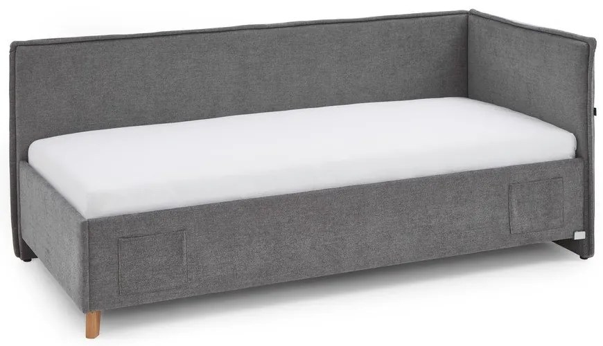 Sivá čalúnená rohová detská posteľ bez roštu 90x200 cm Fun – Meise Möbel