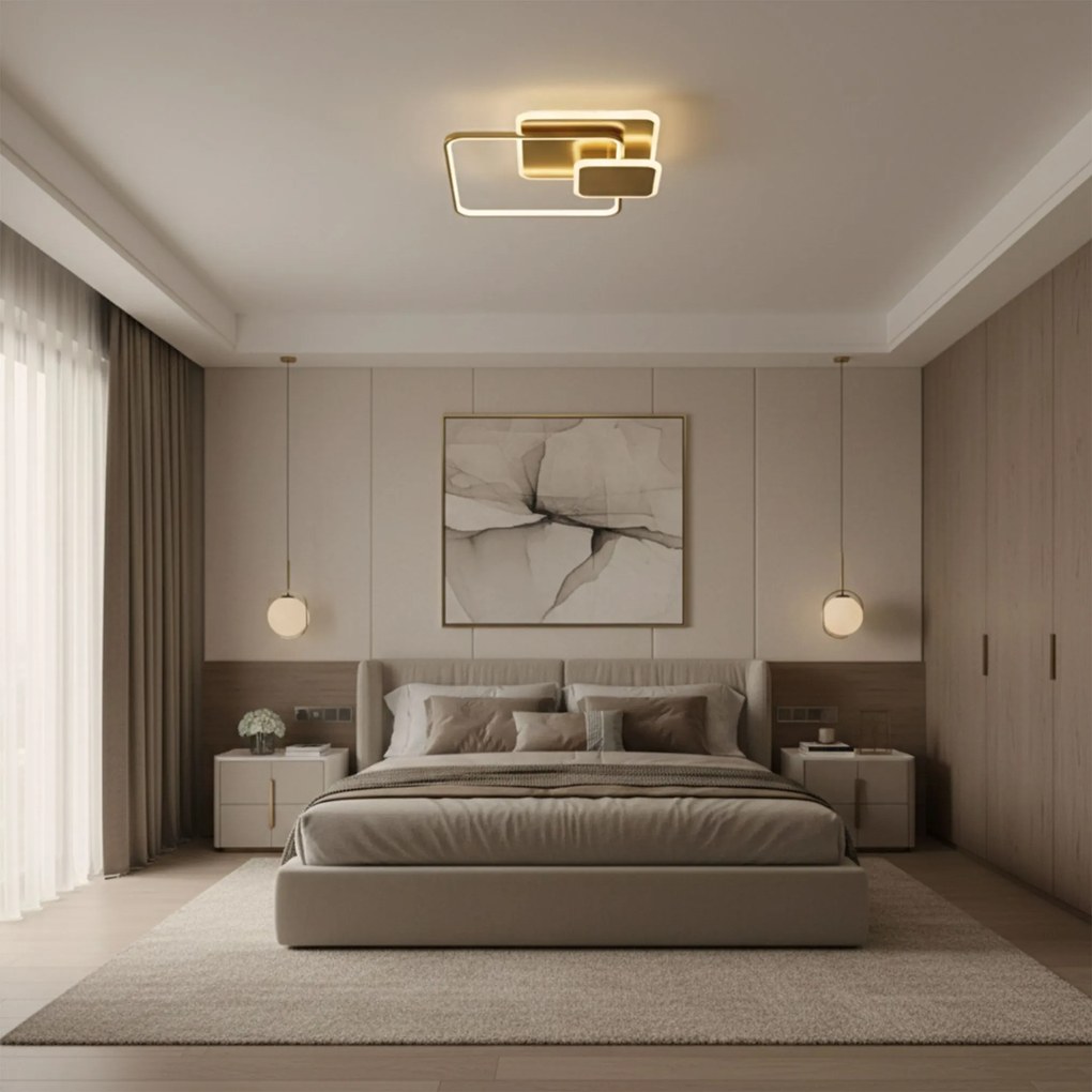 Toolight Toolight, LED stropné svietidlo + diaľkové ovládanie, APP1714-C, zlatá matná, OSW-04043