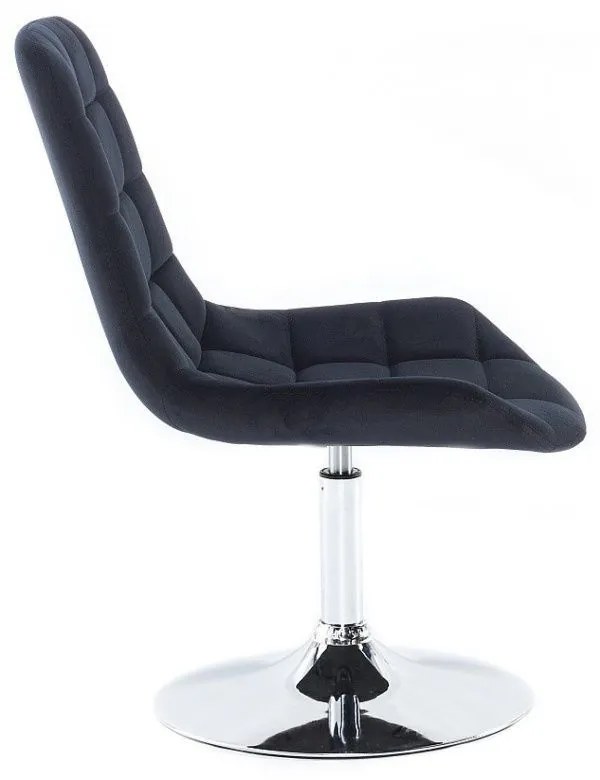 LuxuryForm DESIGN Stolička PARIS VELUR na striebornom tanieri - čierna