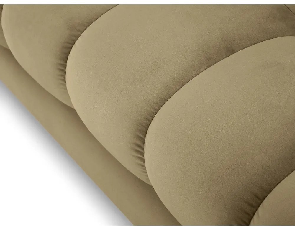 Béžová zamatová rohová pohovka Cosmopolitan Design Bali, pravý roh