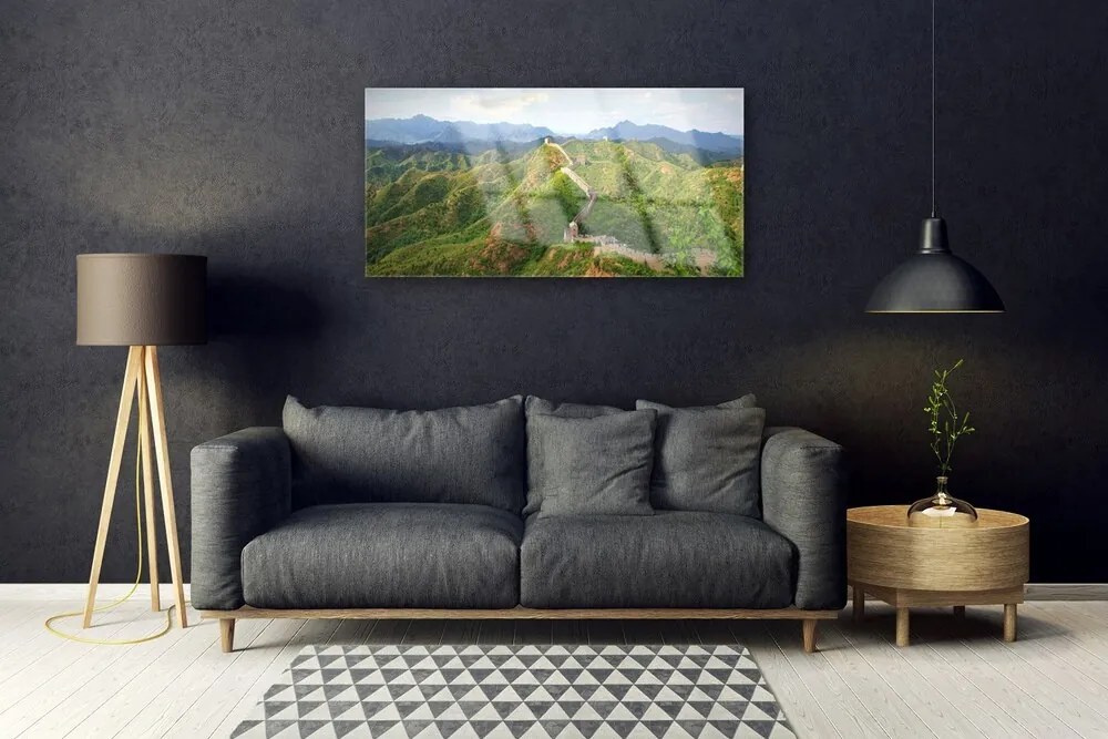 Obraz na skle Veľká múr hora krajina 120x60 cm