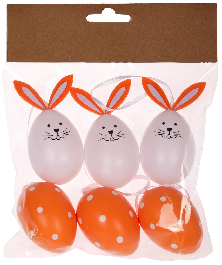 Veľkonočné vajíčka oranžovo-biele S/6