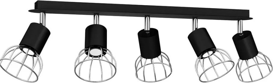 Bodové svietidlo DANTE 5xGU10/25W/230V čierna/lesklý chróm