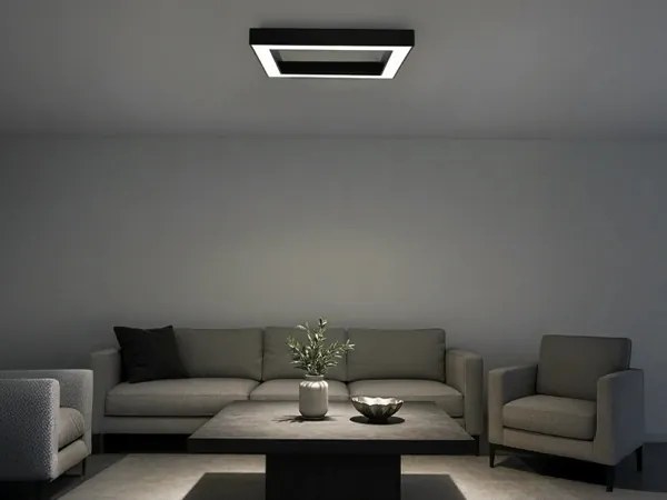 LED stropné svietidlo LED/100W/230V 3000/4000/6500K 80x80 cm čierne