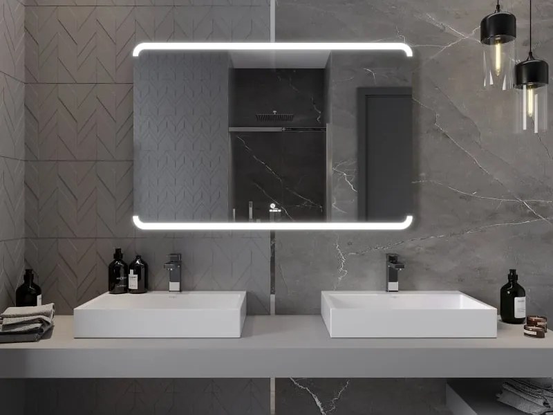 Mexen Nida podsvietené kúpeľňové zrkadlo 120 x 80 cm, LED 6000K, proti hmle - 9806-120-080-611-00