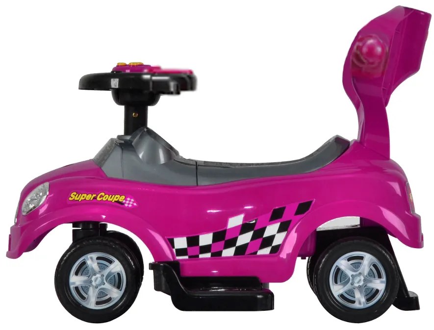 WELLHOX Detské odrážadlo s rukoväťou 3v1 - magenta