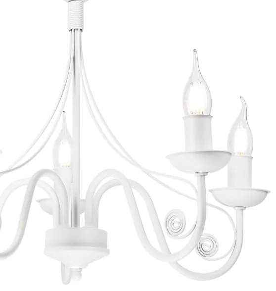 Luster na reťazi DONATO 5xE14/40W/230V biela