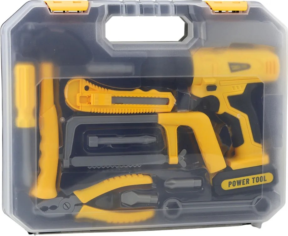 LEAN Toys Detská sada náradia vŕtačka skrutkovač svetlá zvuky kufrík