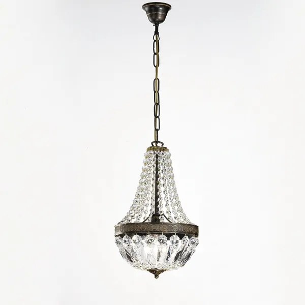 Orion HL 6-1551/1 - Krištáľový luster na reťazi ARILA 1xE27/60W/230V hnedá/patina