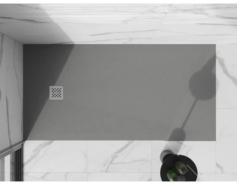 Mexen Stone+, obdĺžniková vanička z minerálneho kompozitu 160 x 90 cm, šedá-betónová, 44109016