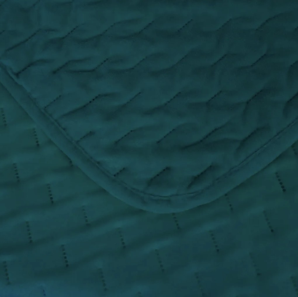 Zamatový prehoz na posteľ ASTRALIA, petrolejový Rozmer: 200 x 220 cm