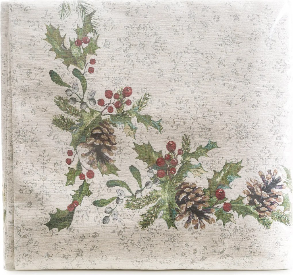 VIANOČNÝ GOBELÍNOVÝ OBRUS PINE 140X180 CM VZOROVANÁ