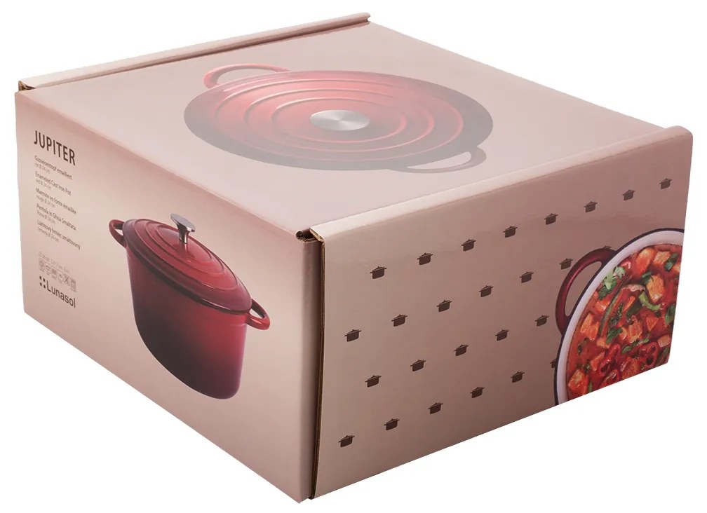 Liatinový hrniec smaltovaný červený ø 24 cm - Jupiter Lunasol - 601291