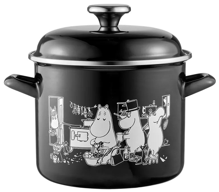 Hrniec Moomins in the Kitchen 3,5l, čierno-biely