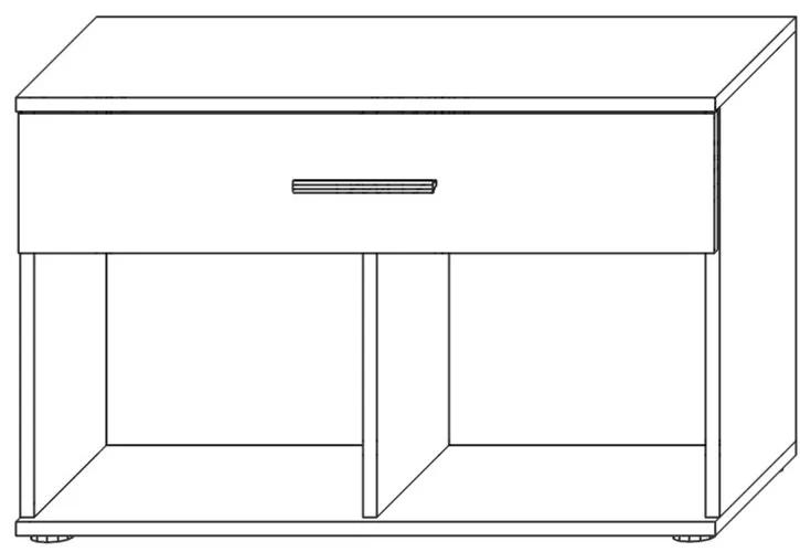 Dvojdverová predsieňová skrinka so zásuvkou Bristol S-2D/1DR - biela / dub artisan