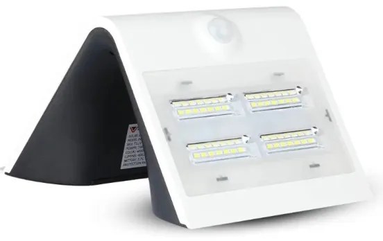 LED Solárne nástenné svietidlo so senzorom LED/3W/3,7V 3000/4000K IP65 biela