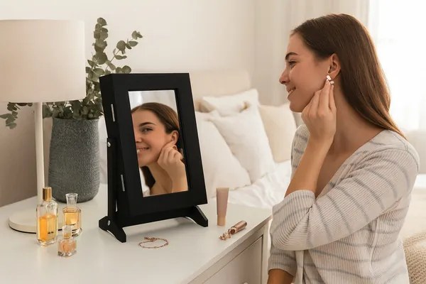 Šperkovnica so zrkadlom LUMERA čierna PHO8072