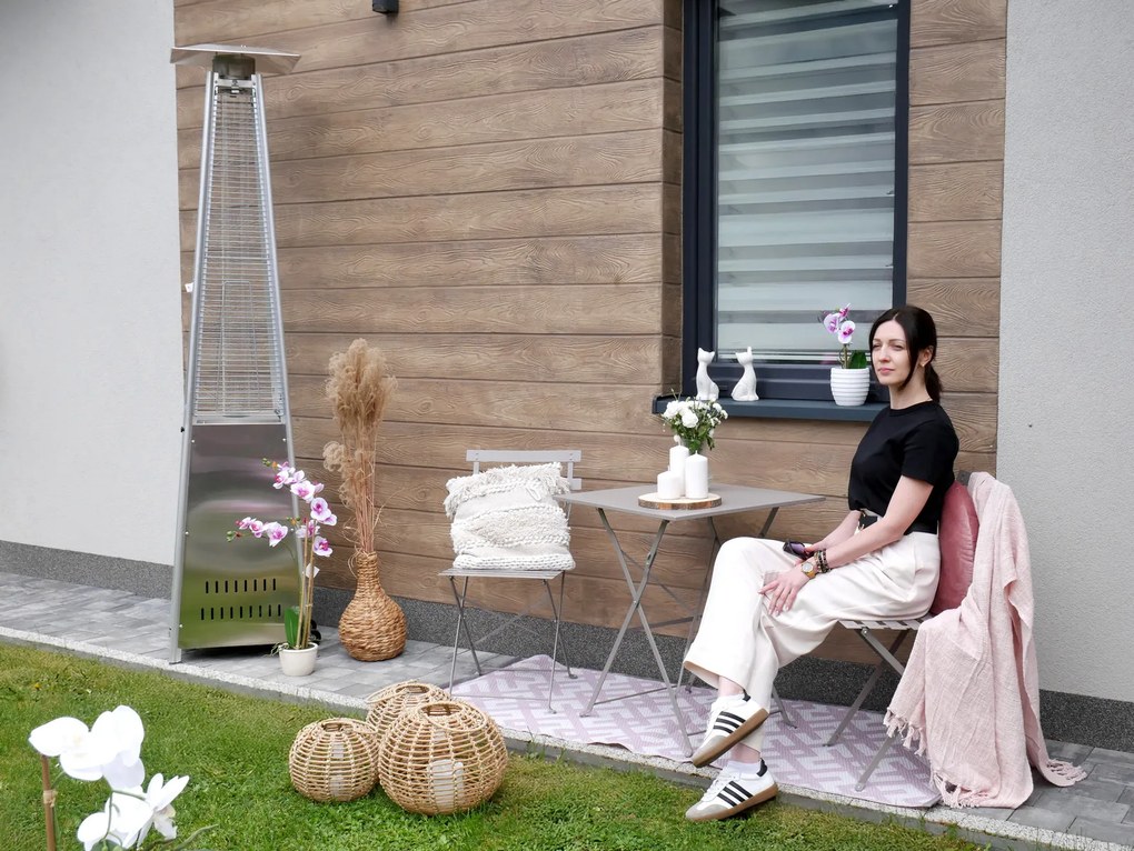 CH Sivá skladacia balkonová sada nábytku Wanda