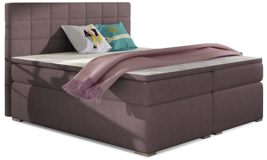 Manželská posteľ Boxspring 160 cm Abbie (ružová) (s matracmi). Akcia -14%. Vlastná spoľahlivá doprava až k Vám domov. 1027421