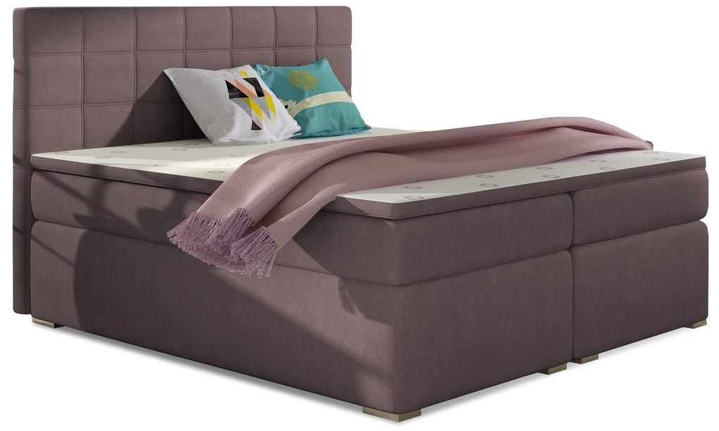 Manželská posteľ Boxspring 160 cm Abbie (ružová) (s matracmi). Akcia -20%. Vlastná spoľahlivá doprava až k Vám domov. 1027421