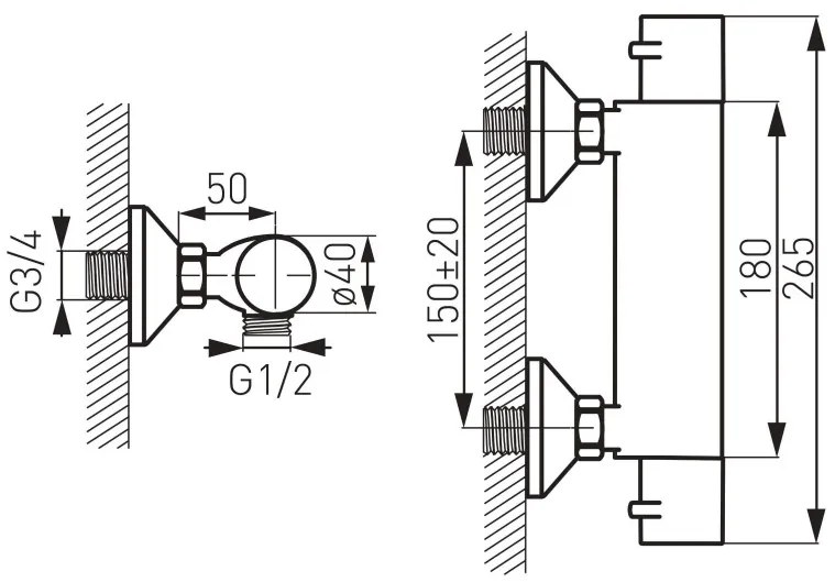 F-Design Stabilla, termostatická sprchová batéria bez sprchovej sady, chróm lesklý, FD1-TS02-7-11