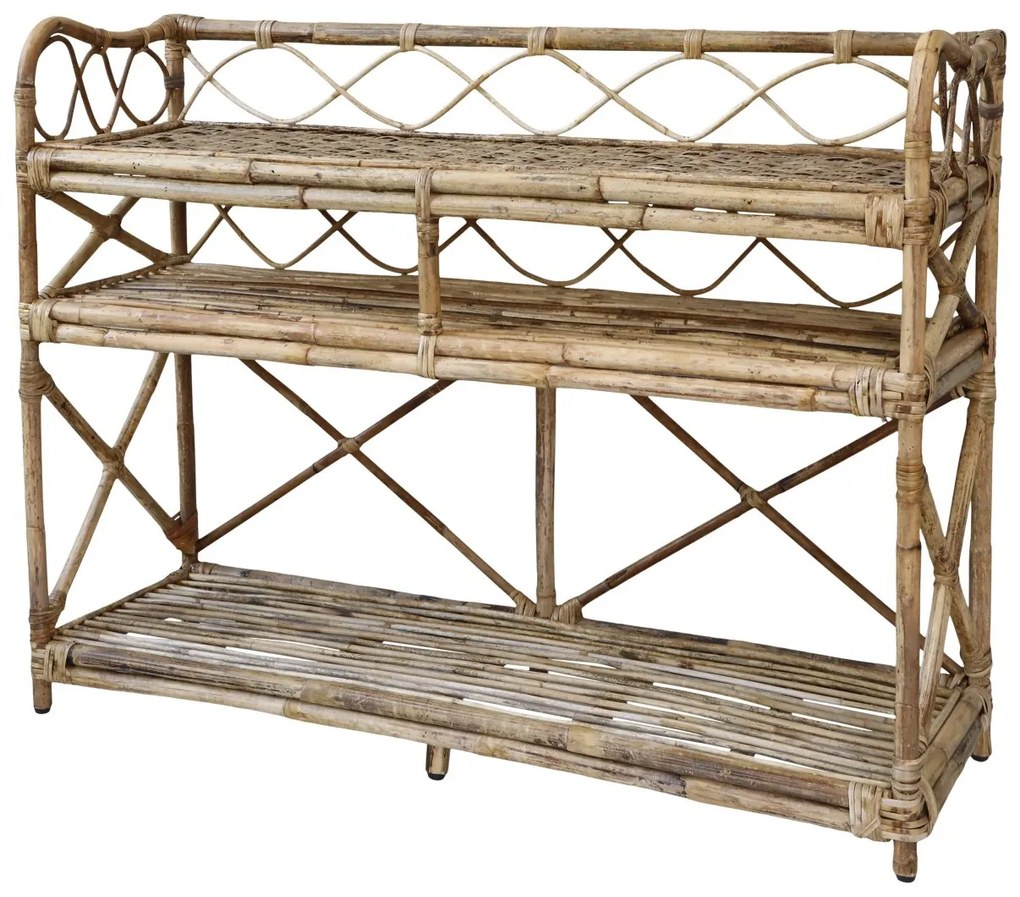 Ratanový regál / komoda s policami Service table - 118*40*92cm