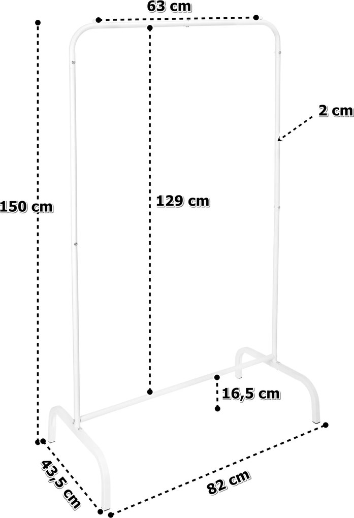 Stojan na oblečení BADIS bílý