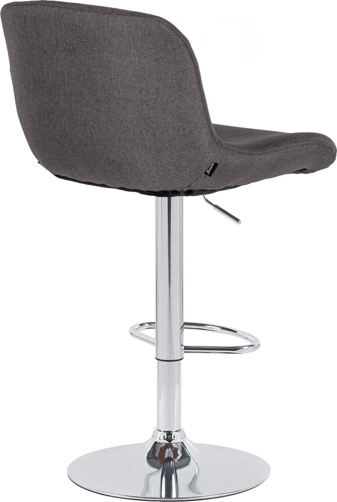 Barová stolička Solon - látka, chróm rám - tmavošedá