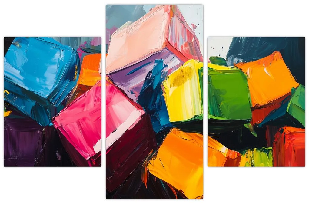 Obraz - Farebné kocky (90x60 cm)
