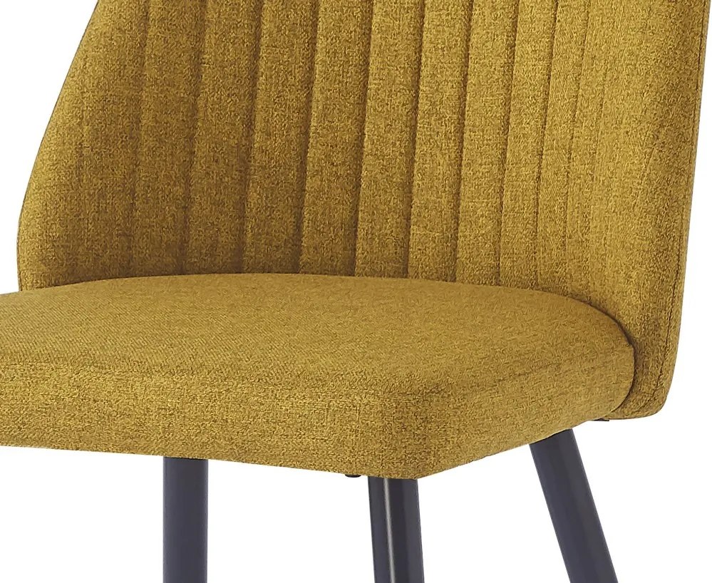 Jedálenská stolička Vicenza, horčicovo žltá látka