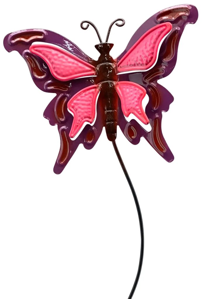 Zapichovacia záhradná dekorácia Butterflies, sada 3ks, 57,5 cm, kov, viacfarebná