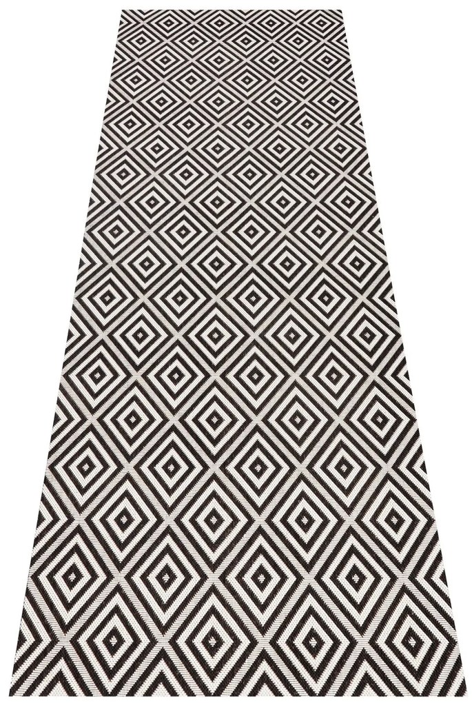 Behúň Meadow 102470 Black – na von aj na doma, 80x200, čiernobiela, chodba / predsieň, Hanse Home