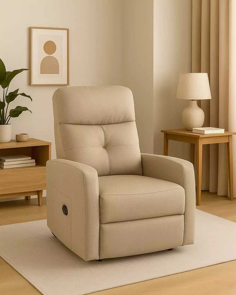 LuxuryForm DESIGN Elektricky polohovateľné televízne kreslo SEMIR - béžové