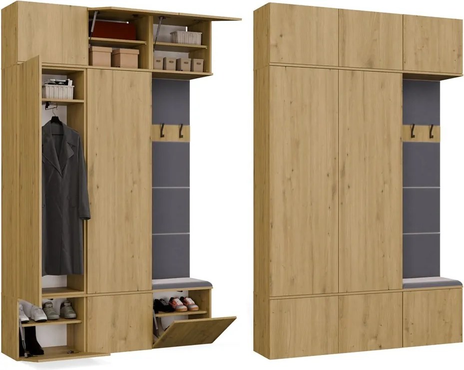 Předsíňová stěna Haga 2Sz1W 150 cm dub Artisan