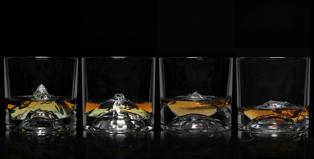 Sklenené poháriky na whisky The Peaks 4 ks