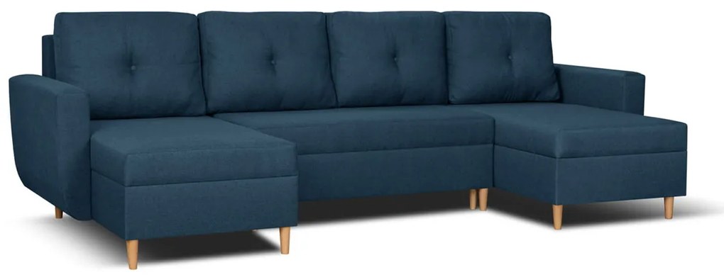 Rohová sedacia súprava s funkciou spania DORIS MAX Námornícka modrá